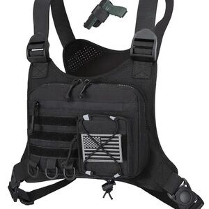 NEW Outdoor Sports Chest Bag Men Chest Vest Holster One  Size Pistol Holder Blac